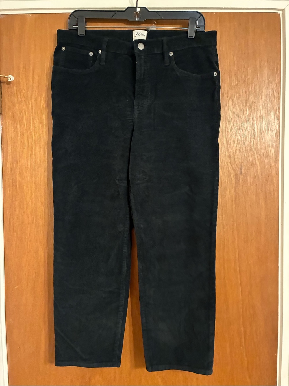 NWT J. Crew size 31p black vintage corduroy straight leg pants